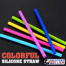 idrop 12MM Colorful Silicone Drinking Straw and Cleaning Brush Set [ 8pcs ]
