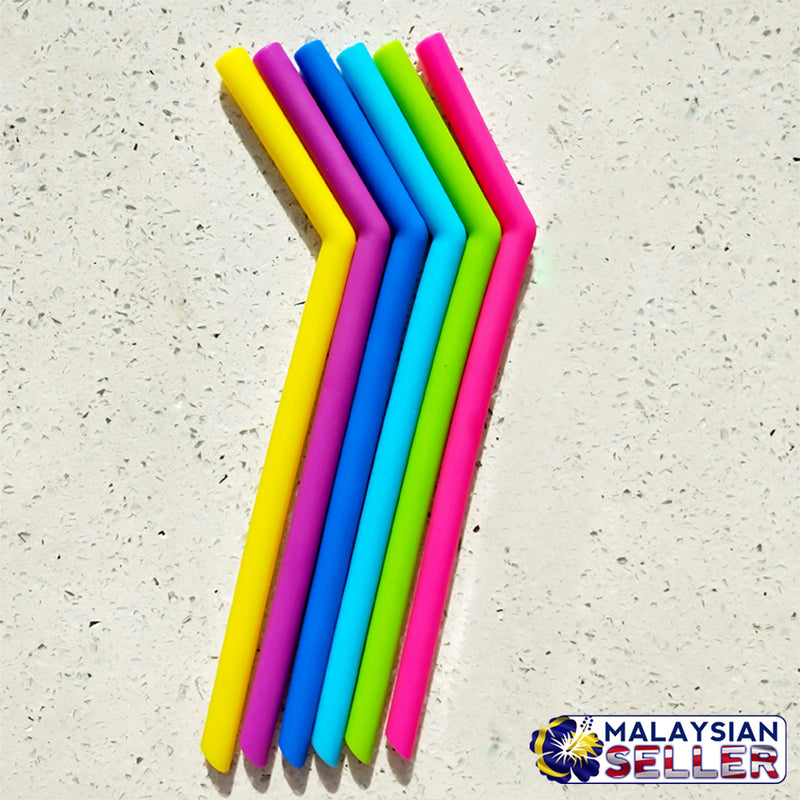 idrop 12MM Colorful Silicone Drinking Straw Set [ 3pcs ]