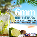 idrop 4pcs Stainless Steel Drinking Straw & Cleaner Brush + Straw Pouch Bag