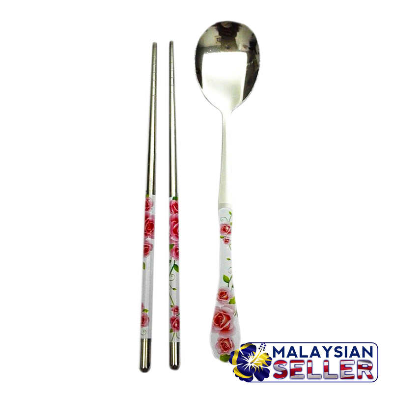 idrop Chopsticks & Spoon FloralDecoration Set