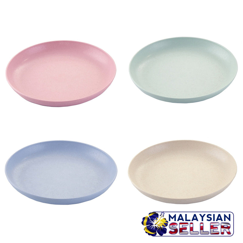 idrop Colorful Wheat Straw Plate [ SET of 4 ] [ RANDOM MIX COLOR ]