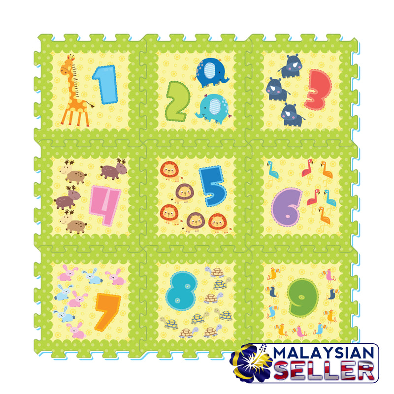 idrop Safari and Numbers Puzzle Mat With Animal and Number Illustrations
