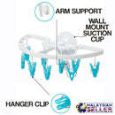 idrop 10-CLIP Drying Rack Wall Suction Mount