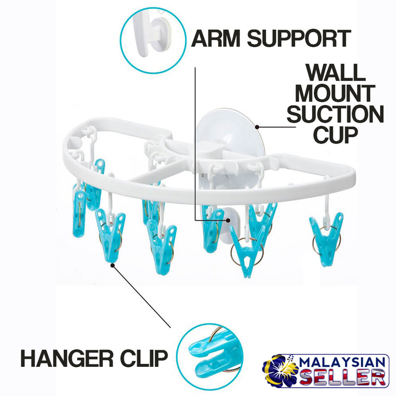 idrop 10-CLIP Drying Rack Wall Suction Mount