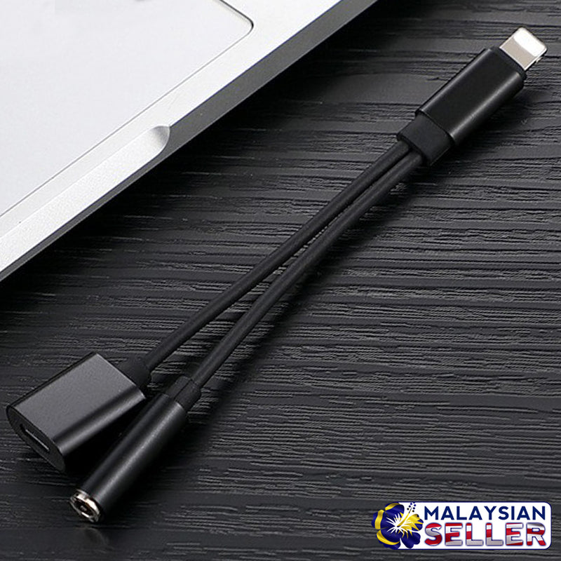 idrop 2 in 1 Apple to Apple Port & 3.5mm Audio Headphone Adapter Charger Cable For iPhone