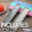 idrop 5pcs Stainless Steel Straw Set with Box Storage Casing