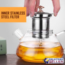 idrop 1L GLASS TEAPOT - Tea Pot with Stainless Steel Filter