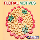 idrop Floral Round Wooden Tableware Placemat