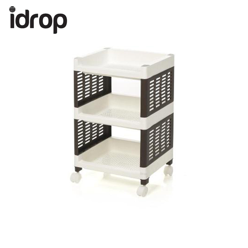 idrop Shelf Trolley 3-Layer / 4-layer mobile kitchen storage finishing racks bathroom plastic shelf
