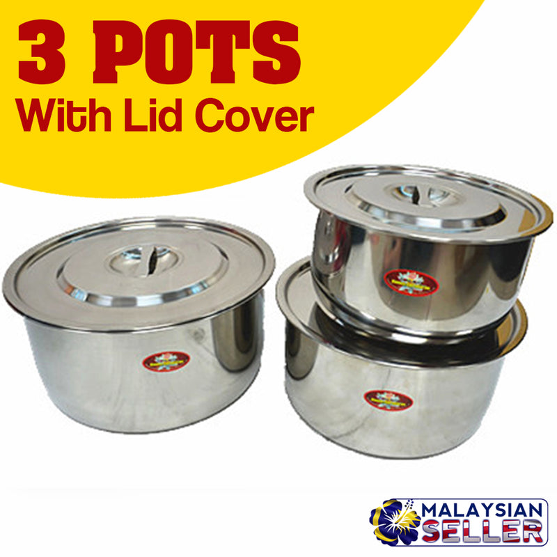 idrop 3 Size Kitchen Cooking Soup Pot [ 28cm + 32cm + 36cm ]