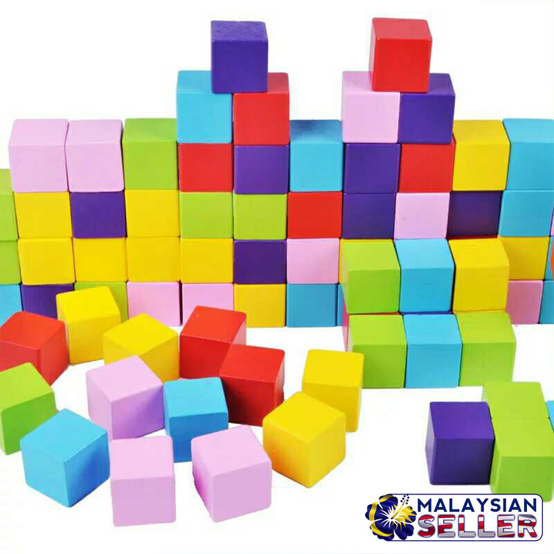 idrop Colorful Wooden Cube Toy [ 100pcs ]