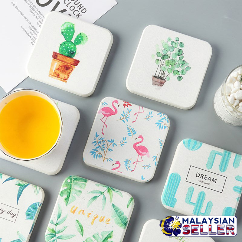 idrop SET OF 2 pcs Square & Rectangular Diatom Cup Mat