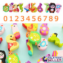 idrop ANIMAL NUMBERS - Number Shape Animal Eraser Set