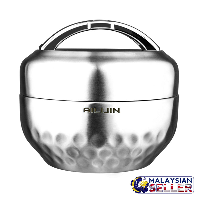 idrop AILIJIN - 2 Layer Metalic Thermos Lunch Box [ 1.0L  / 1.3L ]