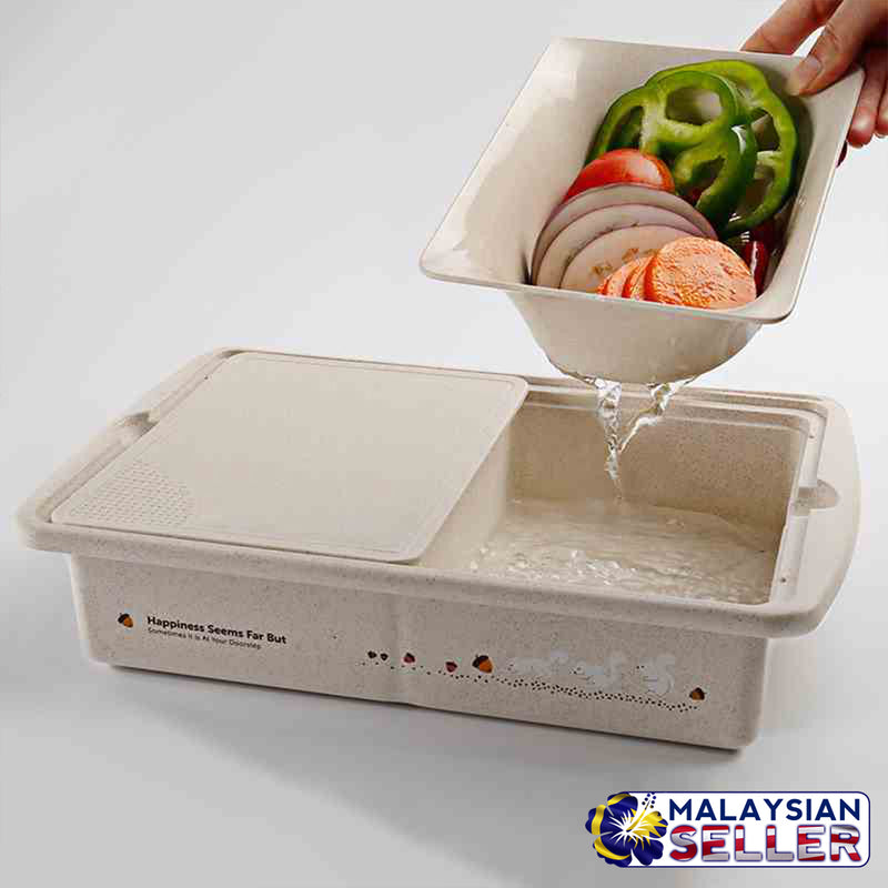 idrop MULTIFUNCTION Kitchen Food Container / Chopping Board / Drainer