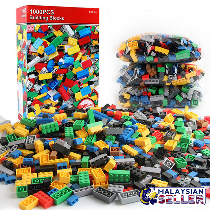 idrop 1000pcs DIY Building Blocks Colorful Fun Assembling Toy Bricks for Children