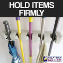 idrop 5 Slot Multi-Functional Mop Broom and Household item Holder Hanger