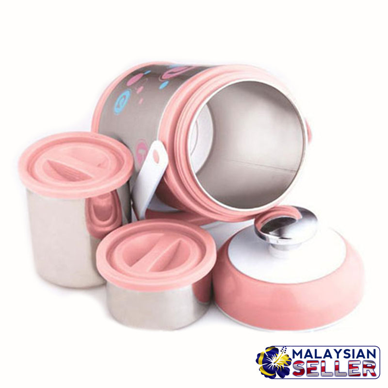 idrop 900ML Portable Metallic Food / Drink Container Set