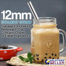 idrop 4pcs Stainless Steel Drinking Straw & Cleaner Brush + Straw Pouch Bag