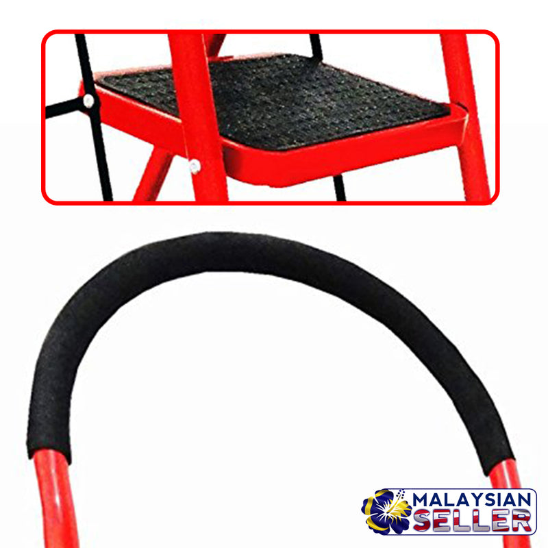 idrop Heavy Duty Foldable Red 5 Step Iron Household Ladder