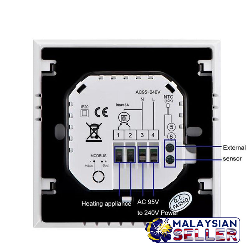 idrop Thermostat Programmable Heating System Colorful Letter Screen Thermo Regulator (BHT-3000 AC95-240V)