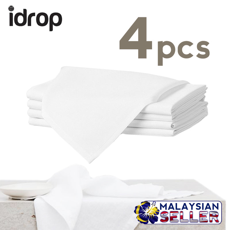 idrop MULTIPURPOSE White Napkin Towel [ SET of 4 / SET of 8 ]