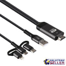 idrop 3 IN 1 Cast - Phone to HDTV Cable [ Lightning / Micro / Type C / HDTV ]