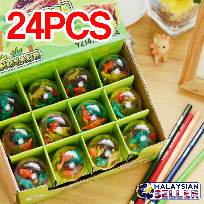idrop DINO EGG - Mini Dinosaur Kids Rubber Eraser Stationary [ 24pcs ]