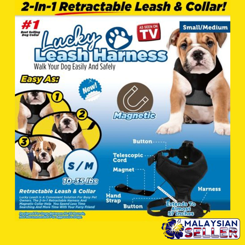 idrop PET HARNESS LEASH - Magnetic Retractable Animal Cat Dog Collar Leash