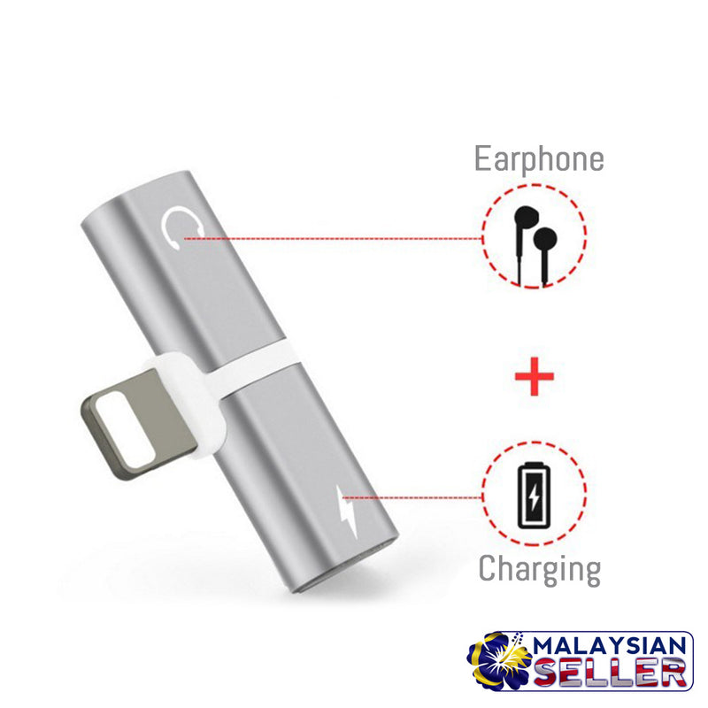 idrop 2 IN 1 Lightning Splitter Adapter [Audio/Call/Charge] Compatible for iPhone 7/8/X