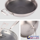 idrop 34CM COOKING PAN WOK - Kitchen Stainless Steel Cookware