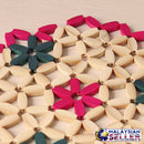 idrop Floral Round Wooden Tableware Placemat
