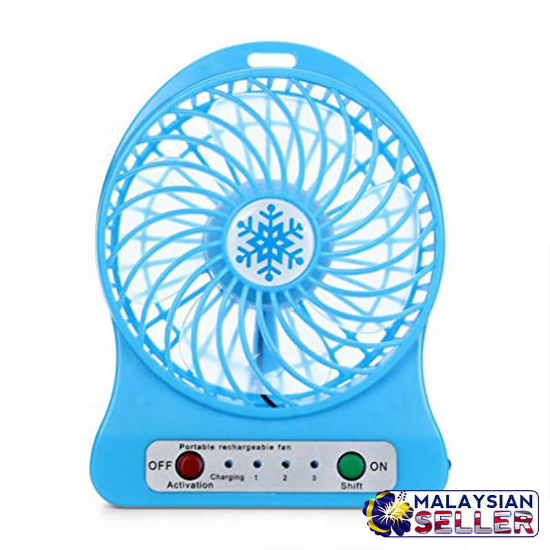 idrop Portable Electric USB Mini Fan LED Light Rechargeable Battery