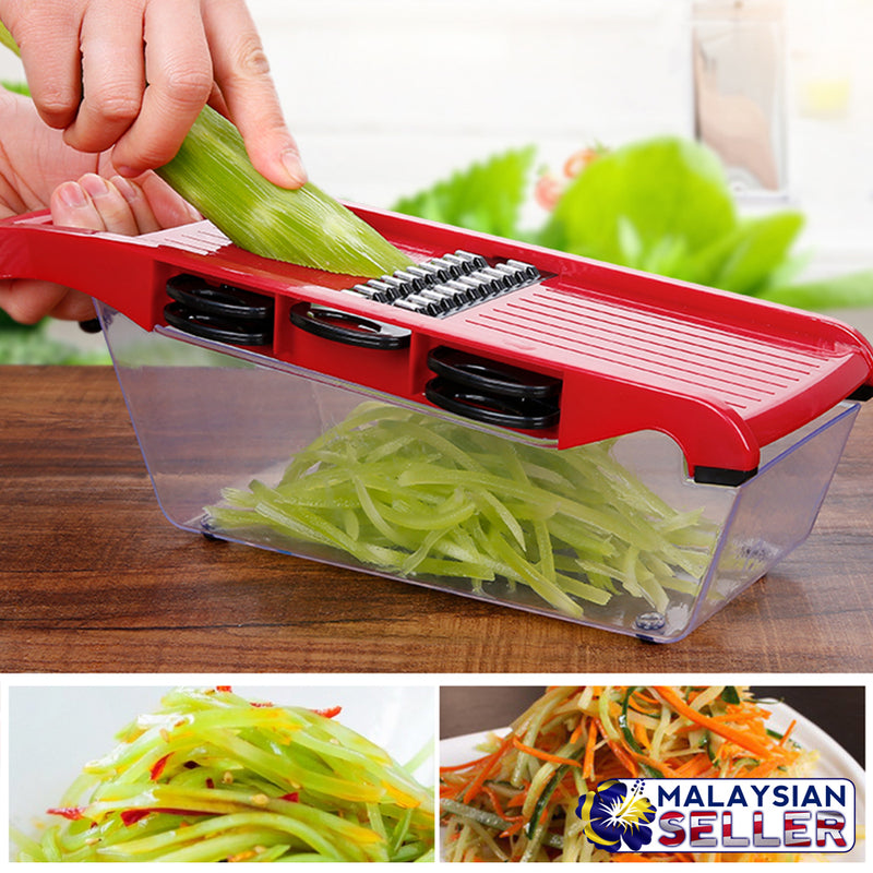 idrop MULTIFUNCTION Kitchen Vegetable fruit grater cutter slicer & Accessories + FREE peeler