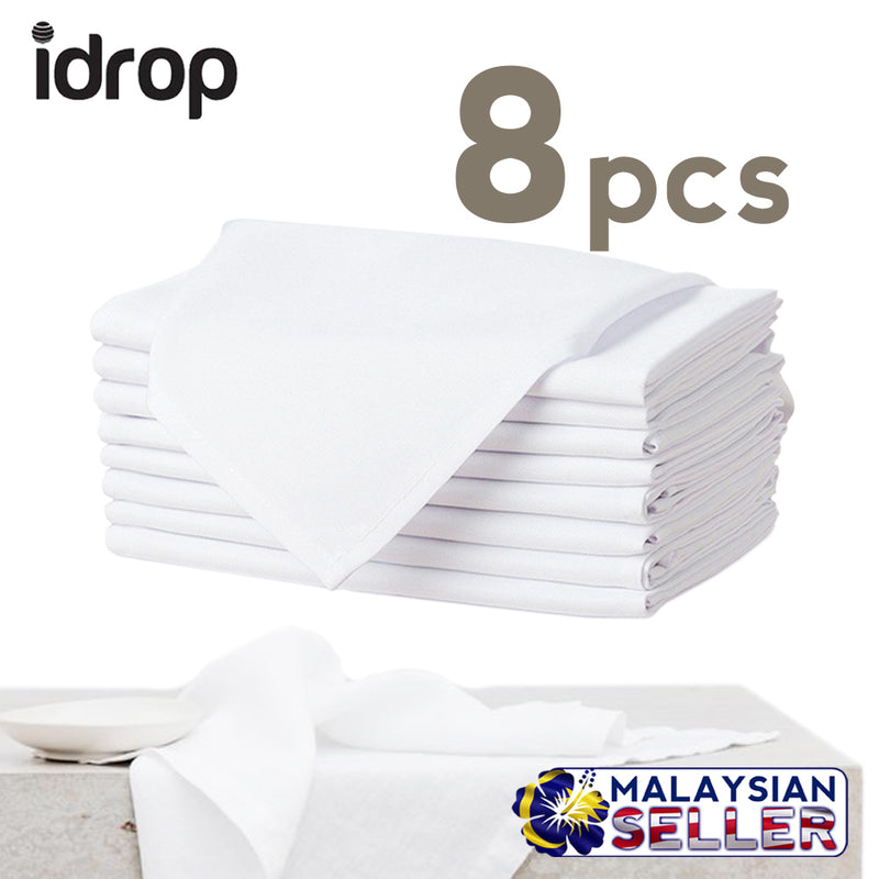 idrop MULTIPURPOSE White Napkin Towel [ SET of 4 / SET of 8 ]