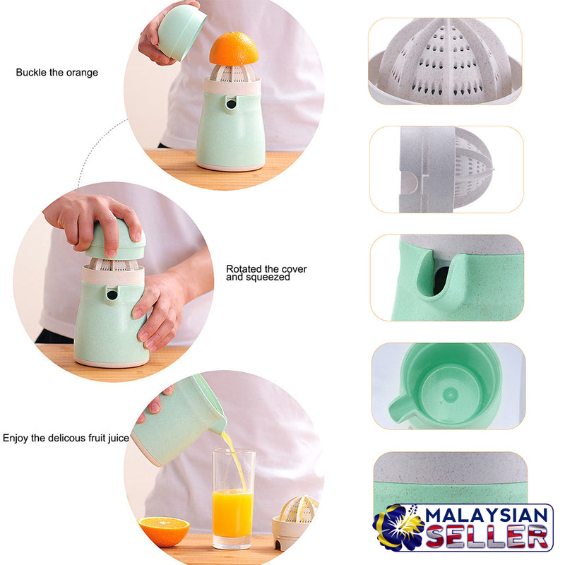 idrop Manual Hand Press Squeeze Fruit Juicer Wheat Straw Jug Cup