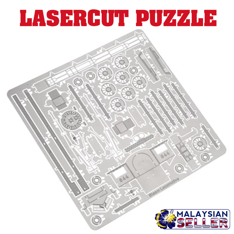 idrop STEAM LOCOMOTIVE TRAIN [ Nano Puzzle ] - 3D Lasercut Metal Puzzle