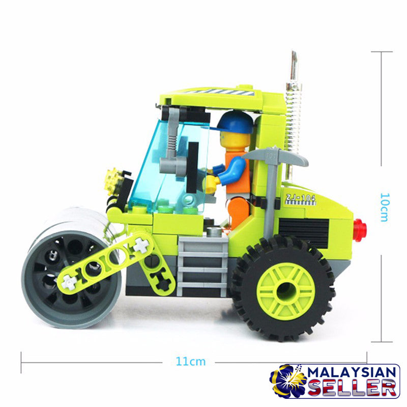 idrop ENLIGHTEN [ ROAD ROLLER ]- City Series Building Block Toy ( 102 pcs )