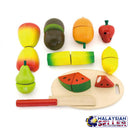 idrop WOOD TOYS - FRUIT SET - Children Food Cutting Toy Box Set