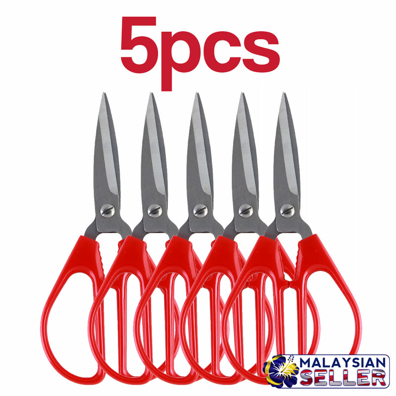 idrop 17cm General Purpose Household Red Scissors [ 5pcs / 10pcs ]