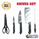 idrop [ 6pcs ] Stainless Steel Kitchen Knife Set + Chopping Board