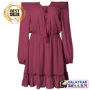 idrop Women's V-Neck Summer Casual Loose Dress