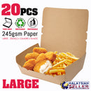 idrop [ 20pcs ] Plain Brown Lunch Box Use Paper [ LARGE / MEDIUM ][ 253gsm + ISPE ]