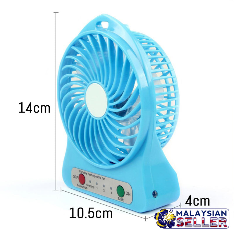 idrop Portable Electric USB Mini Fan LED Light Rechargeable Battery