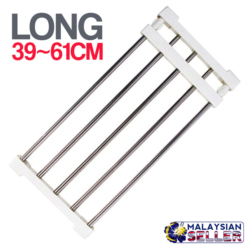 idrop Extendable Telescopic Hanging Shelf Rack Storage Rail Mount