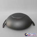 idrop 32CM / 36CM CAST IRON - Wok Cooking Pot with Wooden Lid
