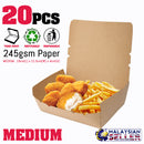 idrop [ 20pcs ] Plain Brown Lunch Box Use Paper [ LARGE / MEDIUM ][ 253gsm + ISPE ]