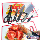 idrop [ 6pcs ] Stainless Steel Kitchen Knife Set + Chopping Board