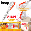 idrop 2 IN 1 Kitchen Stir Whisk & Silicone Batter Scraper