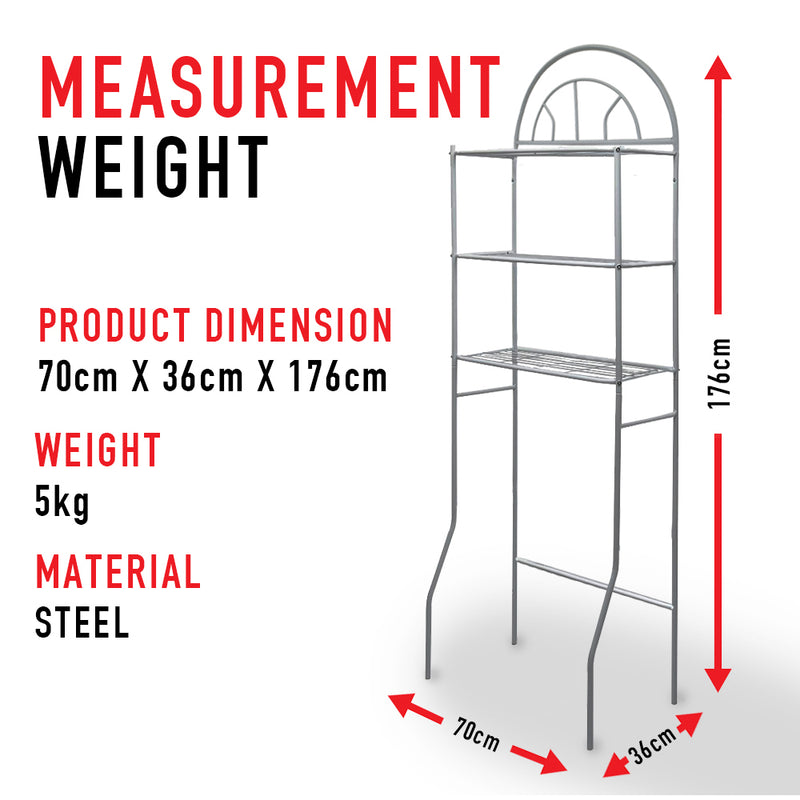 idrop COMBO 3-Tier Steel Toilet Rack Shelf organizing unit + FREE Toilet Stool